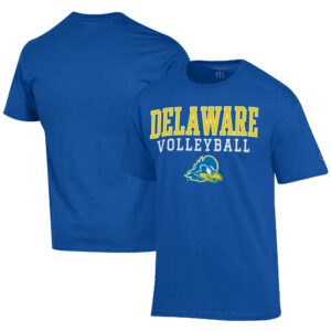 Men's Champion  Royal Delaware Fightin' Blue Hens Icon Logo Volleyball Jersey T-Shirt