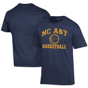 Men's Champion  Navy North Carolina A&T Aggies Icon Logo Basketball Jersey T-Shirt