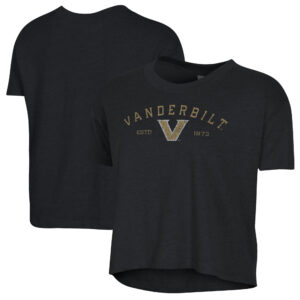 Women's Alternative Apparel  Black Vanderbilt Commodores Retro Jersey Headliner Cropped T-Shirt
