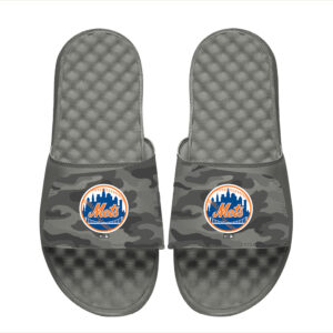 Men's ISlide Gray New York Mets Camo Slide Sandals