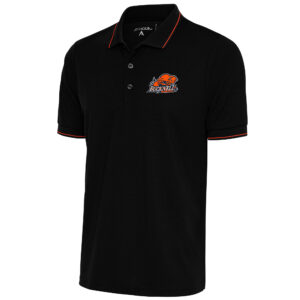 Men's Antigua Black/Orange Bucknell Bison Affluent Polo
