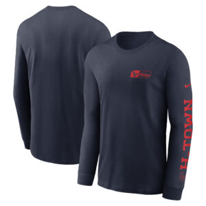 Men's Nike Navy Houston Texans All Out Long Sleeve T-Shirt