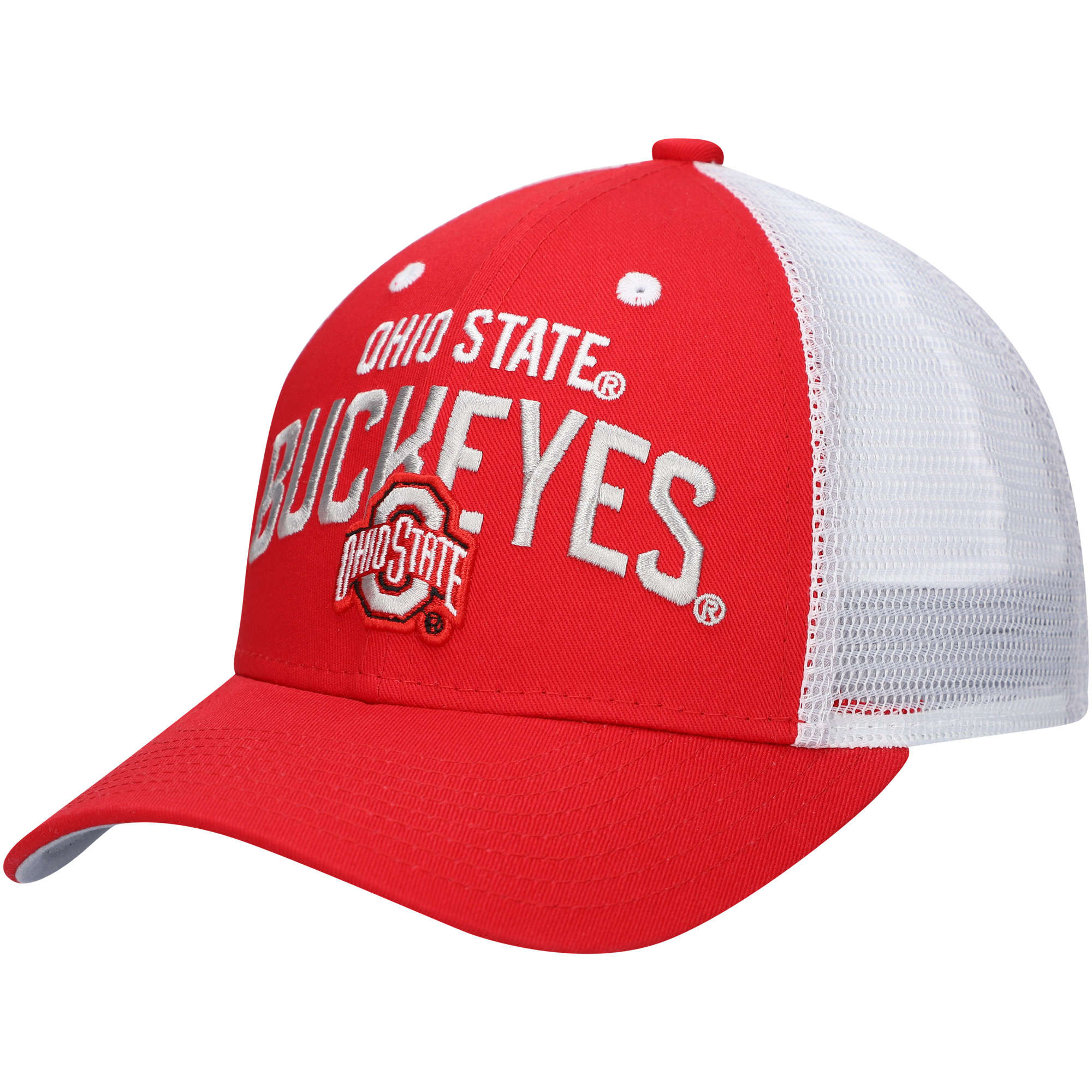 Youth Scarlet Ohio State Buckeyes Lockup Trucker Adjustable Hat - Image 2