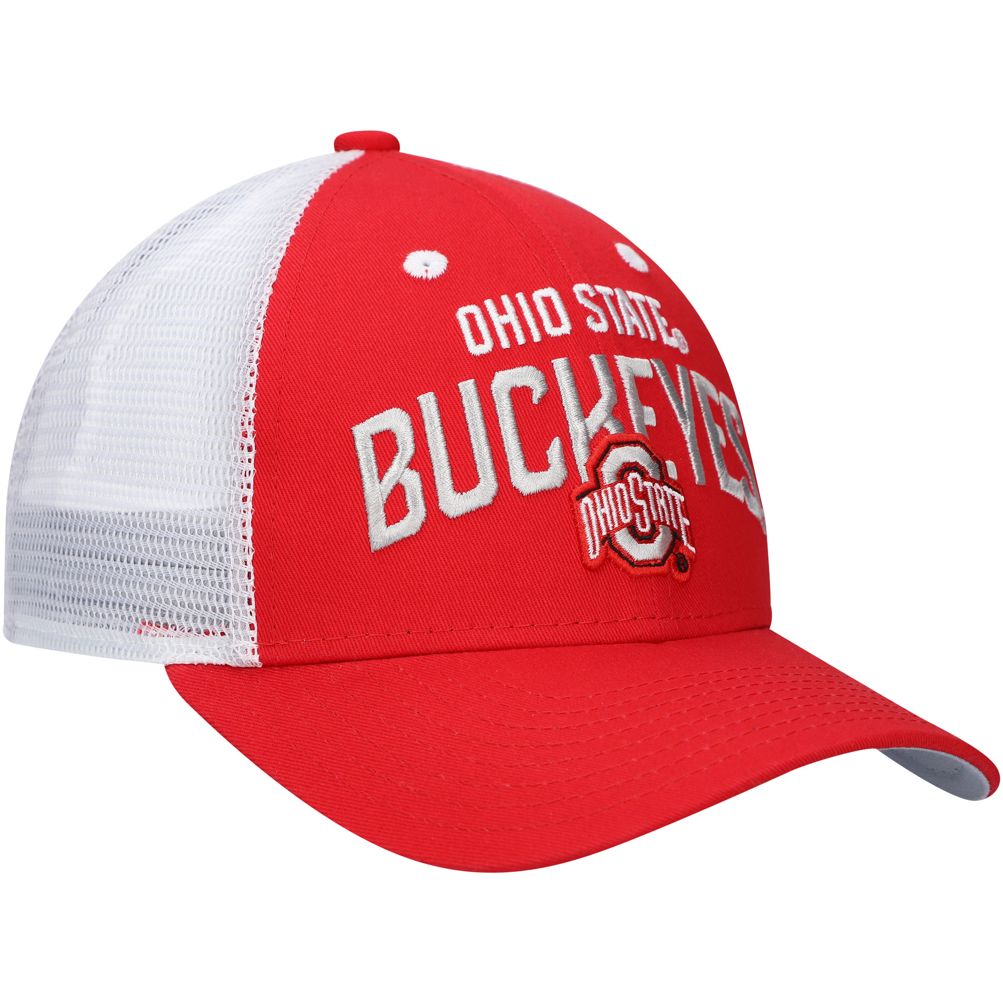 Youth Scarlet Ohio State Buckeyes Lockup Trucker Adjustable Hat - Image 4