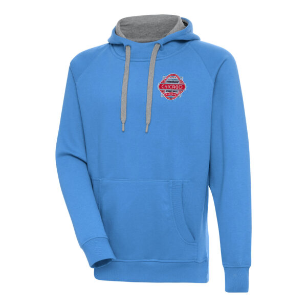 Men's Antigua Powder Blue Chicago Street Race Victory Pullover Hoodie