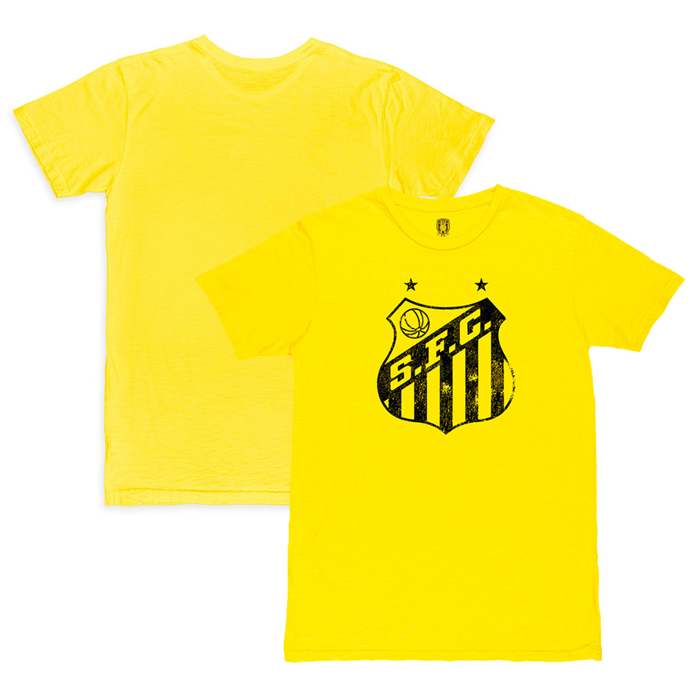 Men's 1863FC Yellow Santos FC Mono Crest Slub T-Shirt - Image 5