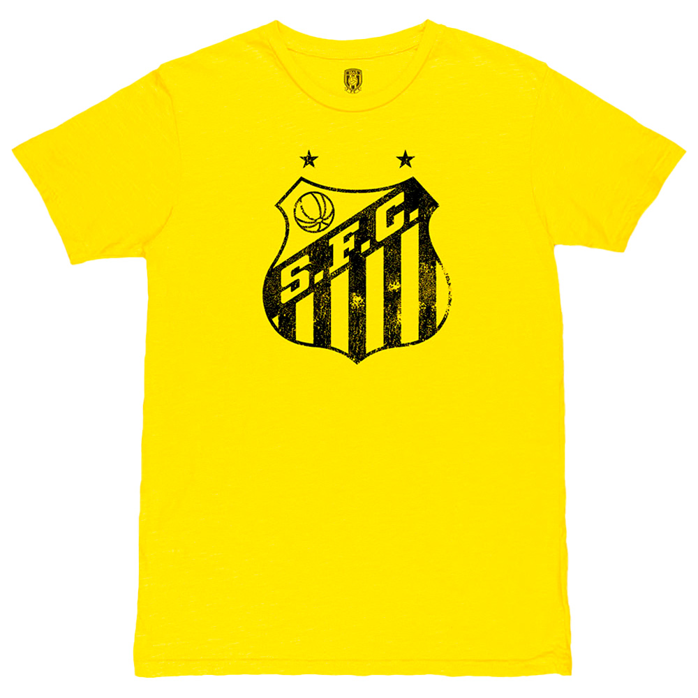 Men's 1863FC Yellow Santos FC Mono Crest Slub T-Shirt - Image 3