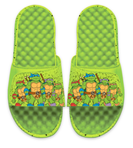 Men's ISlide  Green Teenage Mutant Ninja Turtles Group Speckle Graphic Slide Sandals