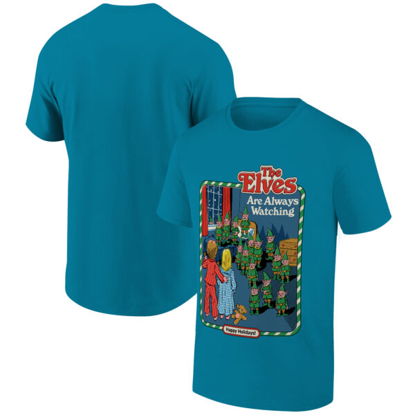 Men's Ripple Junction Steven Rhodes Turquoise The Elves Holiday Graphic T-Shirt