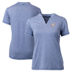 Women's Cutter & Buck  Heather Navy Houston Astros City Connect Forge Heathered Stretch Blade Top
