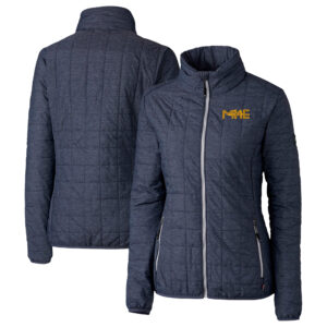 Women's Cutter & Buck  Anthracite Milwaukee Brewers City Connect Rainier PrimaLoft Eco Insulated Full-Zip Puffer Jacket