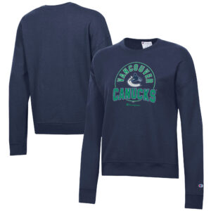 Women's Champion Navy Vancouver Canucks Powerblend Pullover Sweatshirt