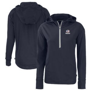 Women's Cutter & Buck  Navy Green Bay Packers  Daybreak Eco Recycled Half-Zip Hoodie