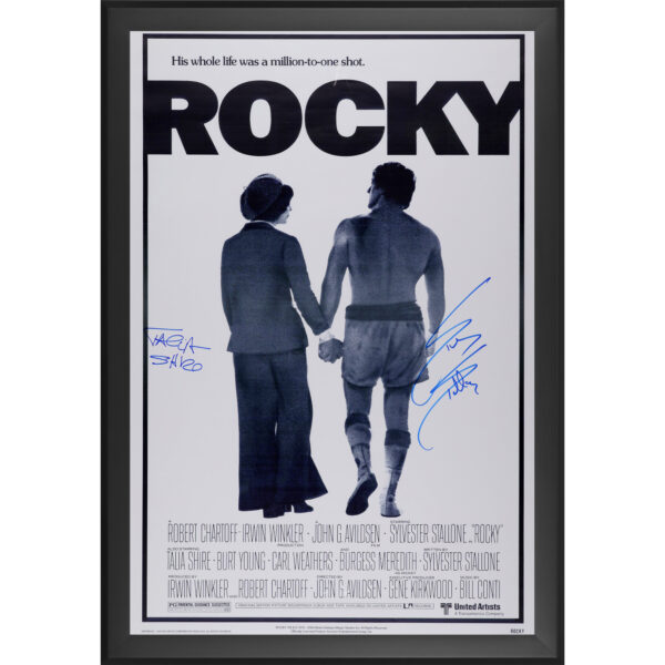 Sylvester Stallone & Talia Shire Rocky Dual-Signed Framed 27" x 40" Full Sized Movie Poster