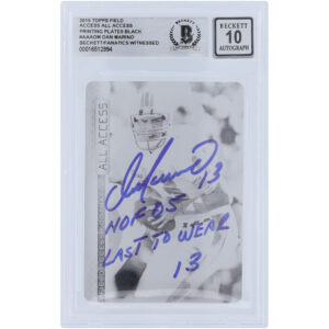 Dan Marino Miami Dolphins Autographed 2015 Topps Field Access All Access Black Printing Plate #AAADM #1/1 Beckett Fanatics Witnessed Authenticated 10 Card with Multiple Inscriptions
