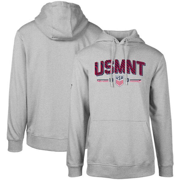 Men's Levelwear Heather Gray USMNT Podium Strike Fast Pullover Hoodie
