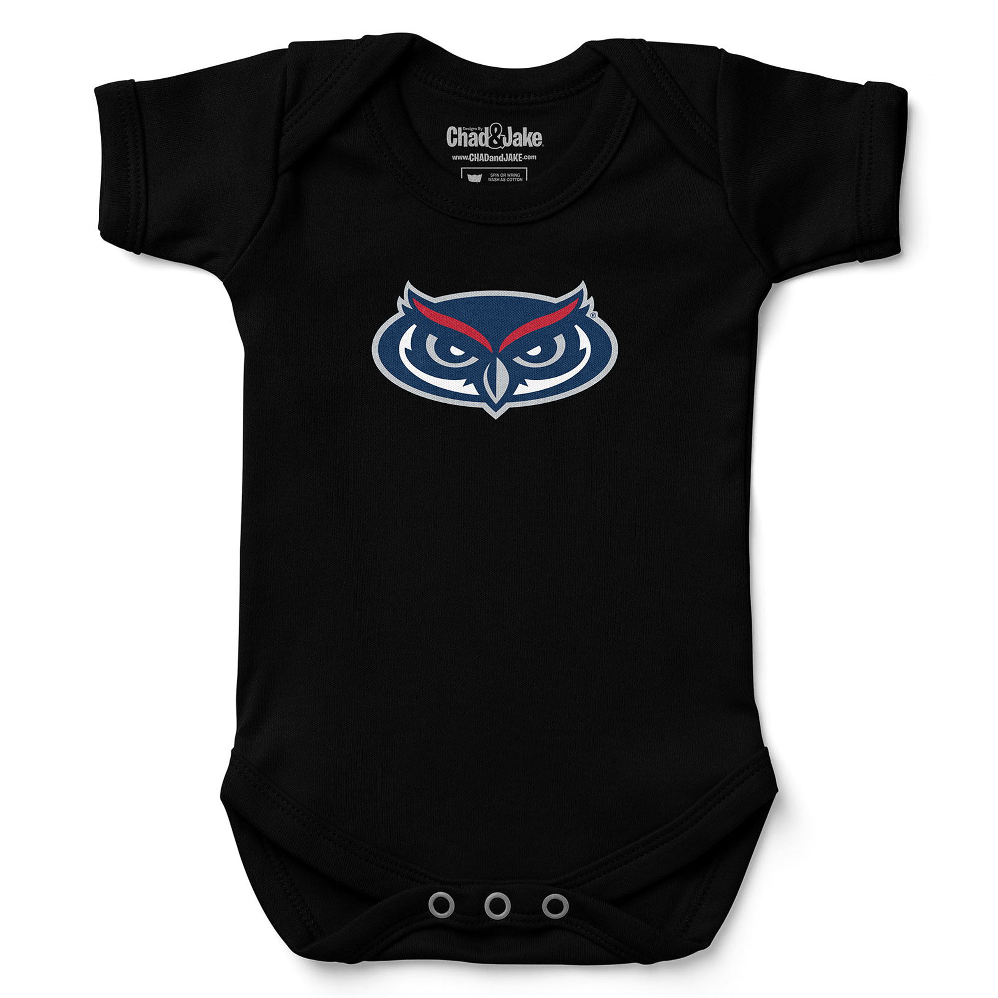 Newborn & Infant Chad & Jake Black Florida Atlantic Owls Logo Bodysuit