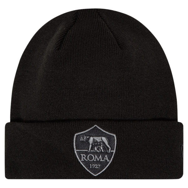 Men's New Era Black AS Roma Tonal Cuffed Knit Hat - Image 5