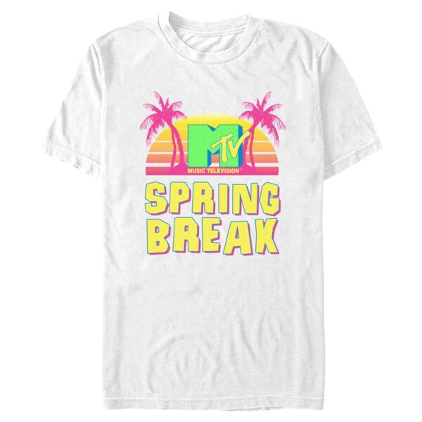 Men's Mad Engine  White MTV Spring Break Sunset Graphic T-Shirt