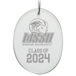 Winston-Salem State Rams Class of 2024 2.75" x 3.75" Glass Oval Ornament
