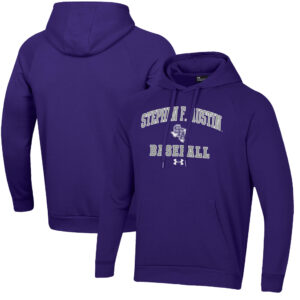 Men's Under Armour  Purple Stephen F Austin Lumberjacks All Day Arch Fleece Baseball Raglan Pullover Hoodie