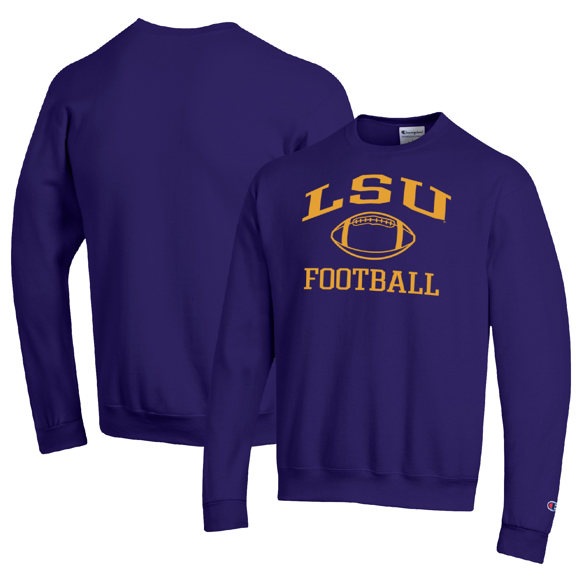 Men's Champion Purple LSU Tigers Football Icon Pullover Sweatshirt - Image 5