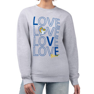 Women's G-III 4Her by Carl Banks  Heather Gray Los Angeles Rams Lots of Love Graphic Fleece Pullover Sweatshirt