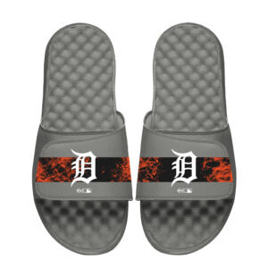 Youth  ISlide Gray Detroit Tigers Distressed Slide Sandals