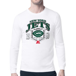 Men's Starter White New York Jets Retro Long Sleeve Graphic T-Shirt