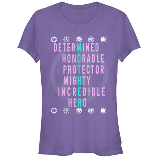 Women's Mad Engine  Purple Marvel Mother's Day Avenger Graphic T-Shirt