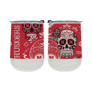 Nebraska Huskers 18oz. Dia De Los Muertos Tumbler