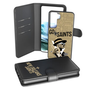 Keyscaper Black New Orleans Saints Galaxy Wallet Case