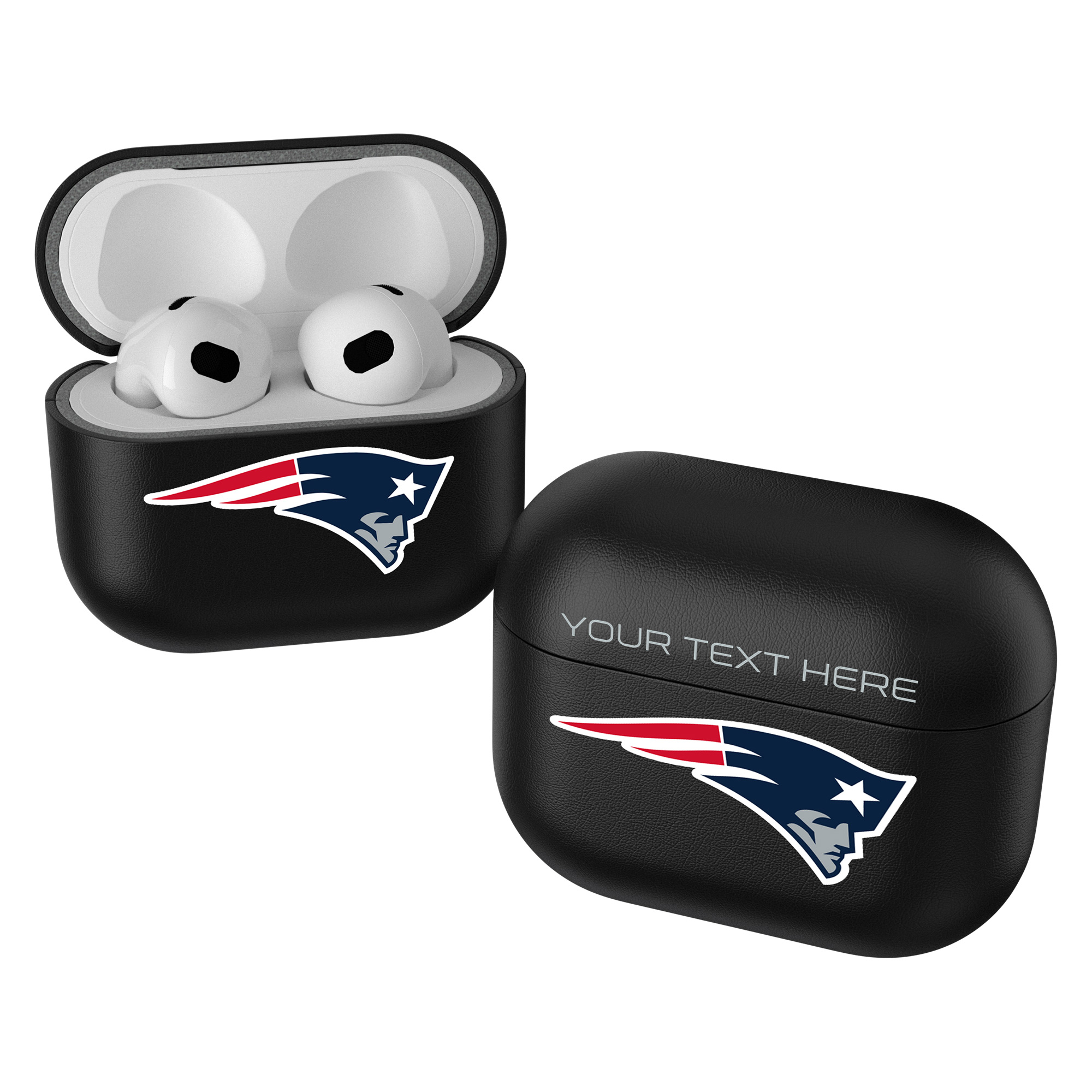 Keyscaper Black New England Patriots Insignia Personalized AirPods 3rd Generation Case Cover