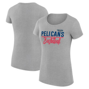 Women's G-III 4Her by Carl Banks Heather Gray New Orleans Pelicans Team Sport Fitted V-Neck T-Shirt