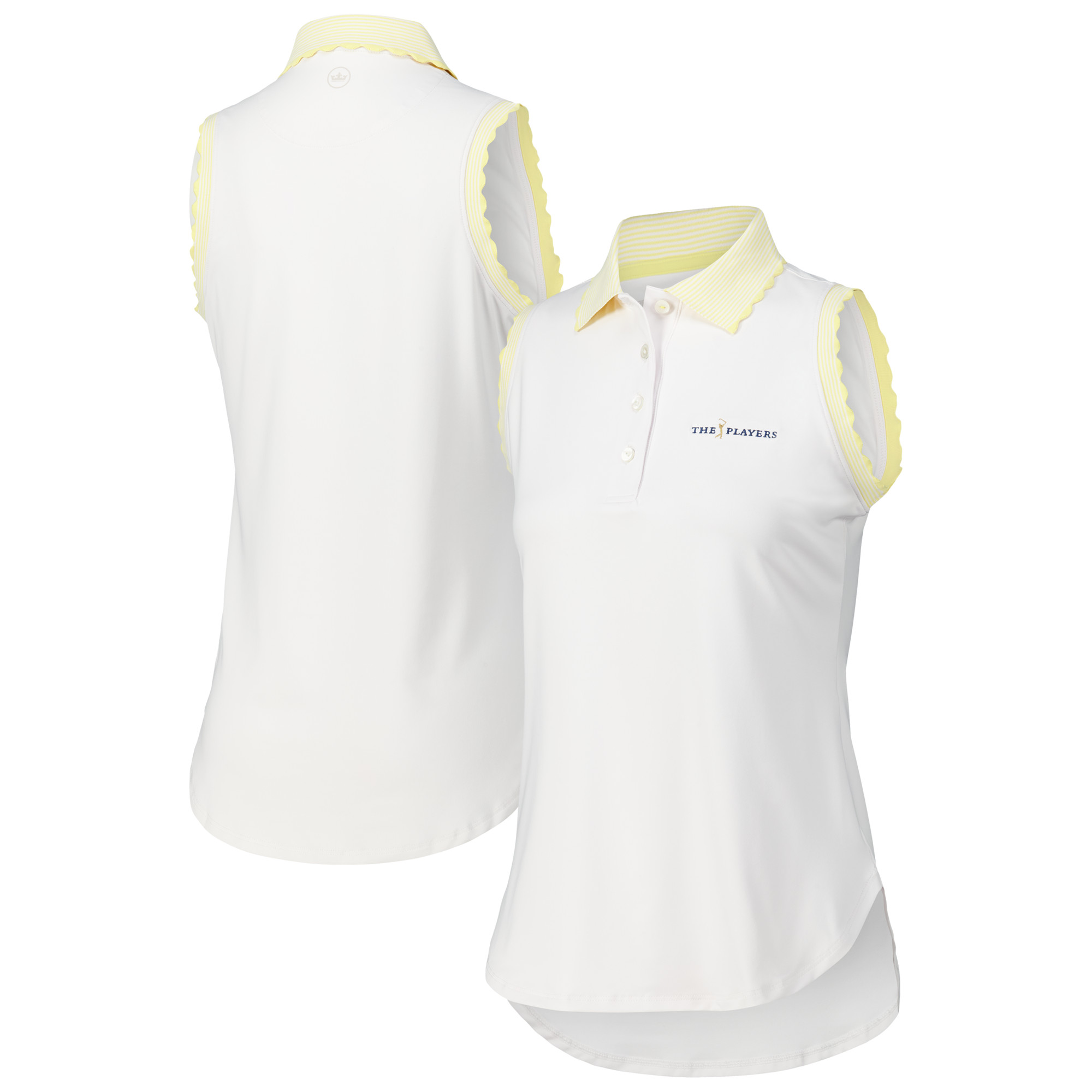 Women's Peter Millar White THE PLAYERS Opal Sleeveless Stretch Jersey Polo - Image 6