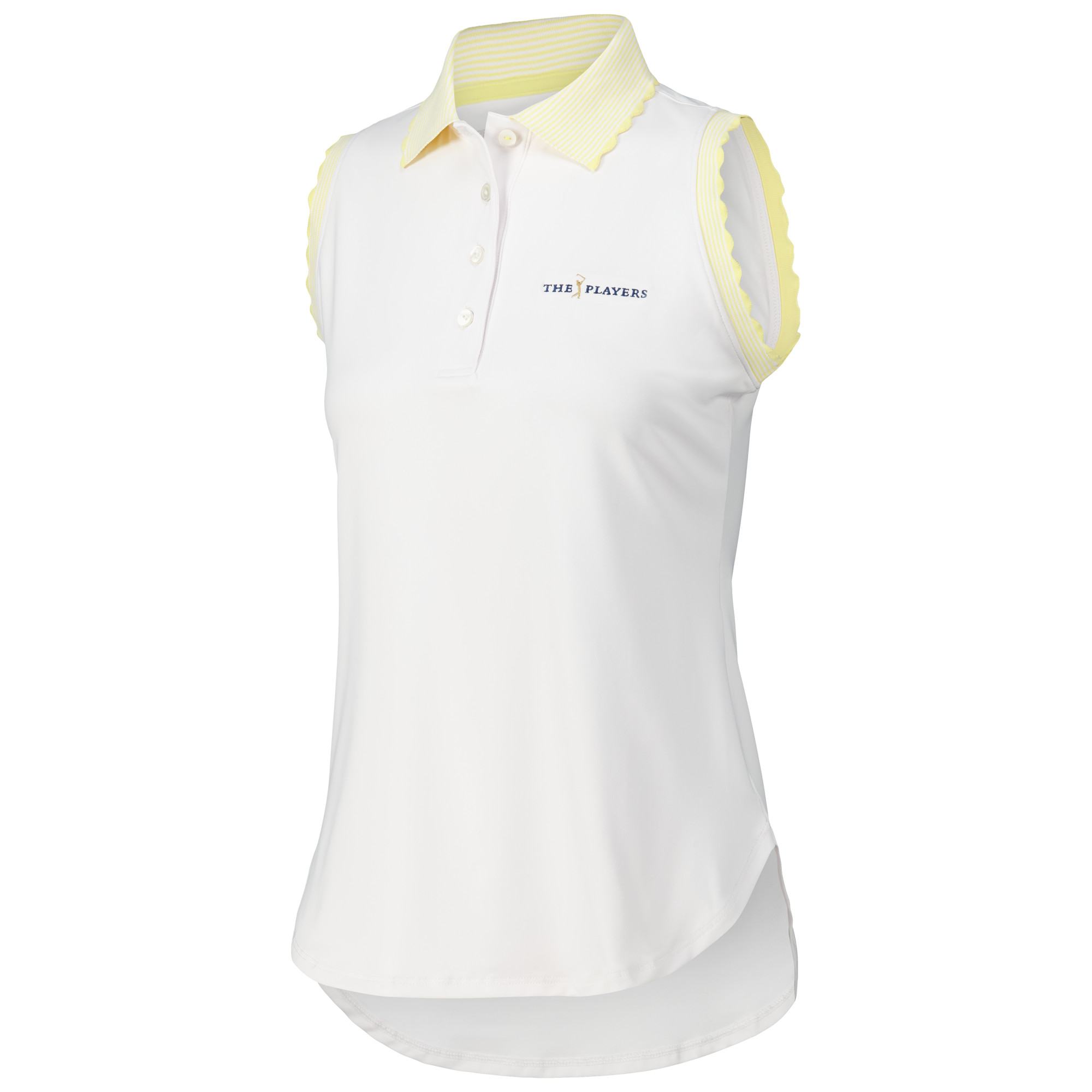 Women's Peter Millar White THE PLAYERS Opal Sleeveless Stretch Jersey Polo - Image 3