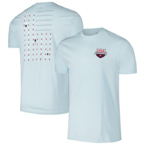 Unisex Flomotion Light Blue USA Swimming Swim Meet T-Shirt