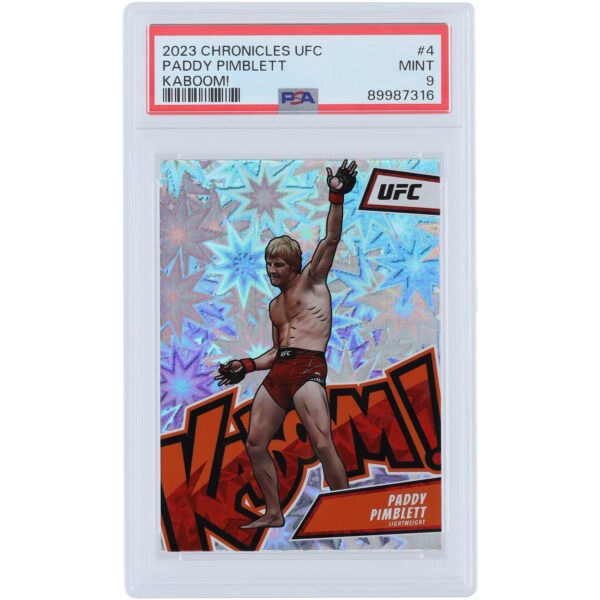 Paddy Pimblett 2023 Panini Chronicles UFC Kaboom #4 PSA Authenticated 9 Card