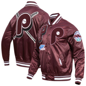 Men's Pro Standard Burgundy Philadelphia Phillies  Retro Mash Up Satin Full-Snap Jacket