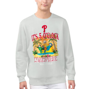 Men's Margaritaville Silver Philadelphia Phillies Five O'Clock Graphic Pullover Sweatshirt