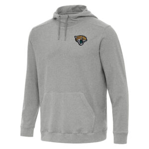 Men's Antigua Heather Gray Jacksonville Jaguars Cloud Pullover Hoodie