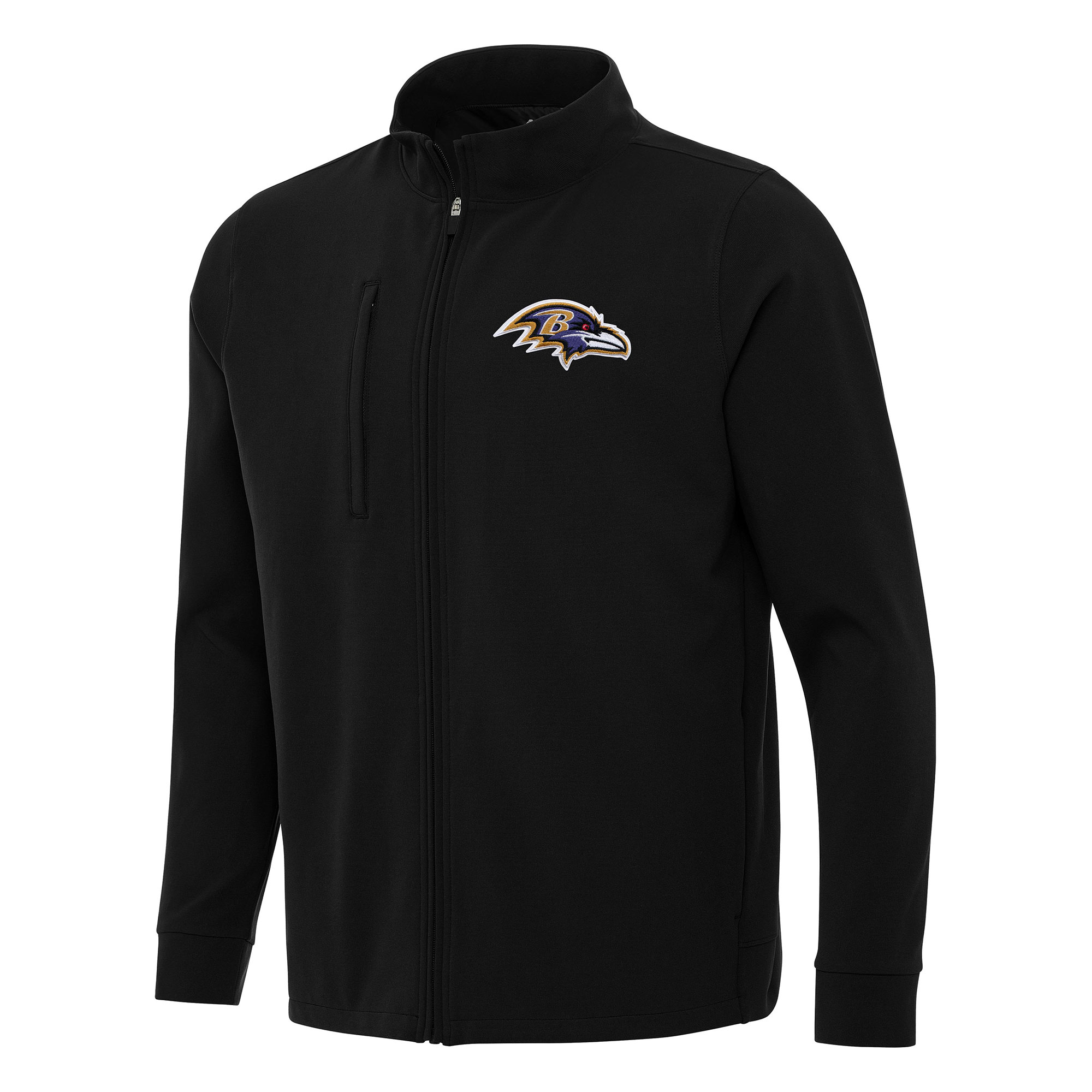 Men's Antigua Black Baltimore Ravens Regard Full-Zip Jacket