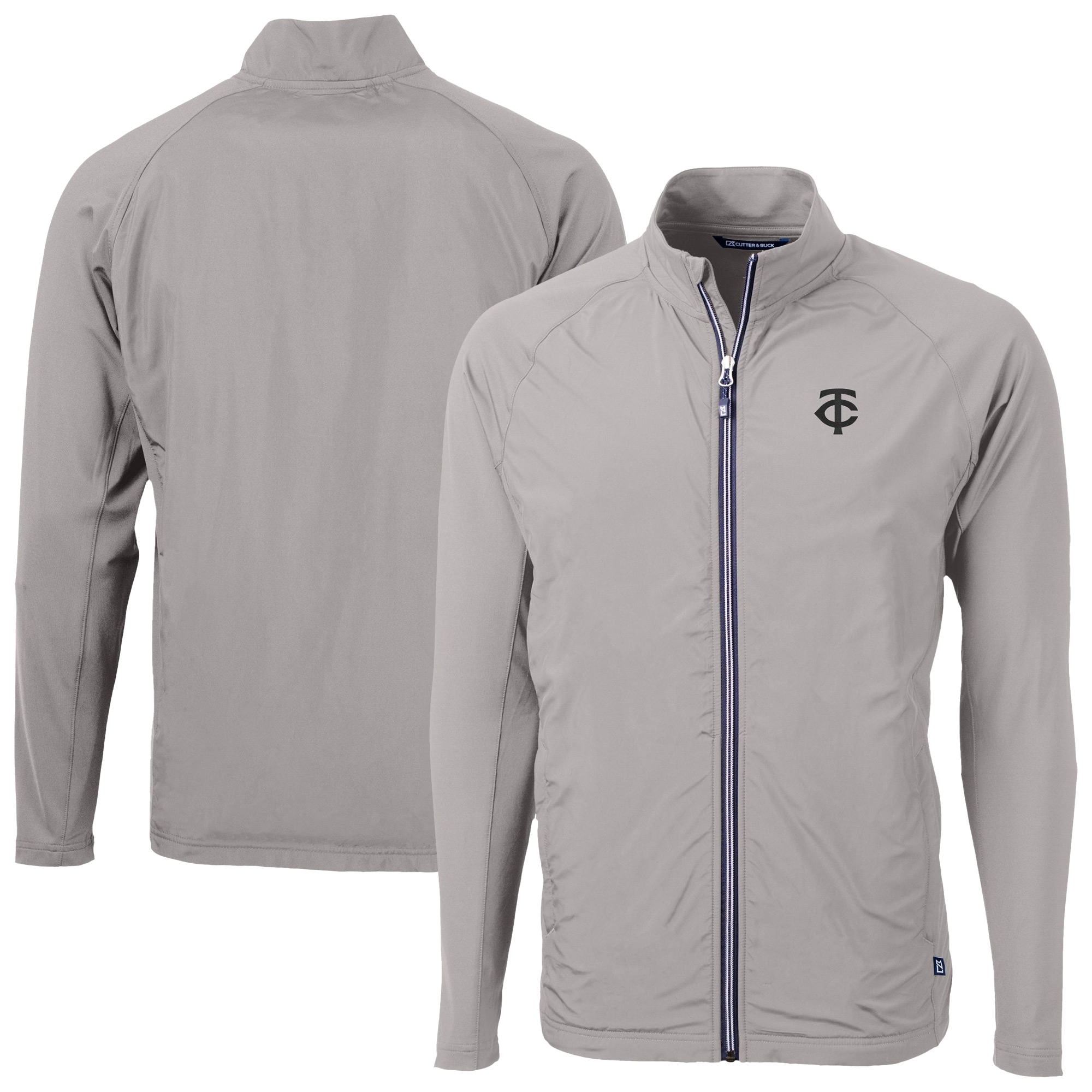 Men's Cutter & Buck Gray Minnesota Twins Adapt Eco Hybrid Recycled Full-Zip Jacket - Image 5
