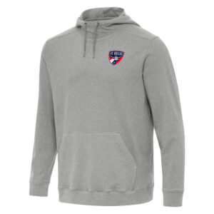 Men's Antigua Heather Gray FC Dallas Cloud Pullover Hoodie