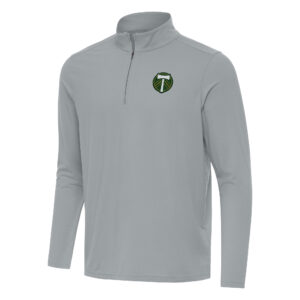 Men's Antigua Gray Portland Timbers Intent Quarter-Zip Jacket