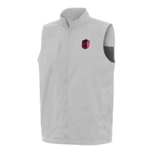 Men's Antigua Gray St. Louis City SC Brisk Full-Zip Vest