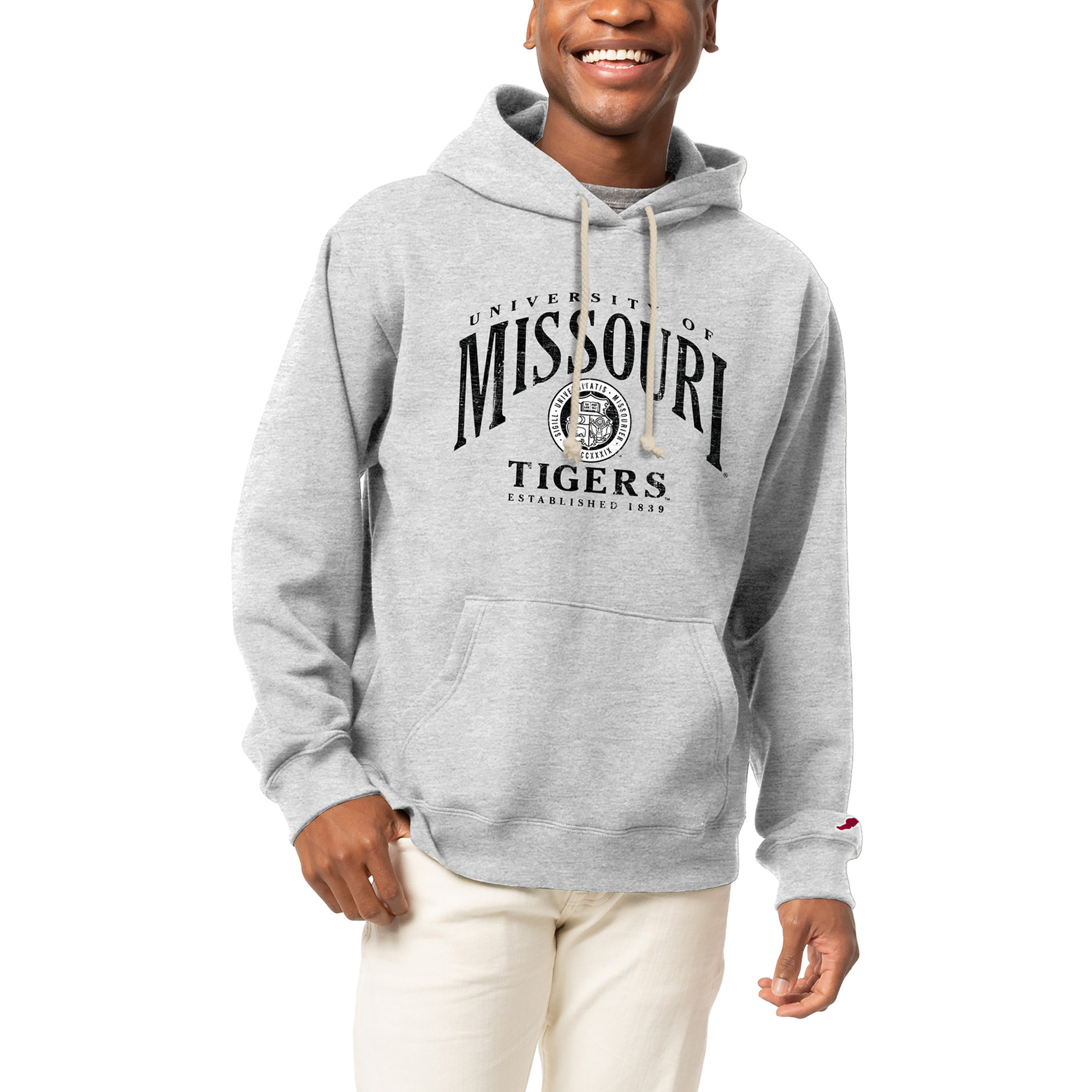Men's League Collegiate Wear Heather Gray Missouri Tigers Essentials 2.0 Fleece Pullover Hoodie