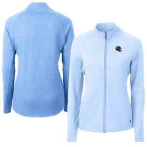 Women's Cutter & Buck Heather Powder Blue Tennessee Titans Adapt Eco Knit Heather Full-Zip Jacket