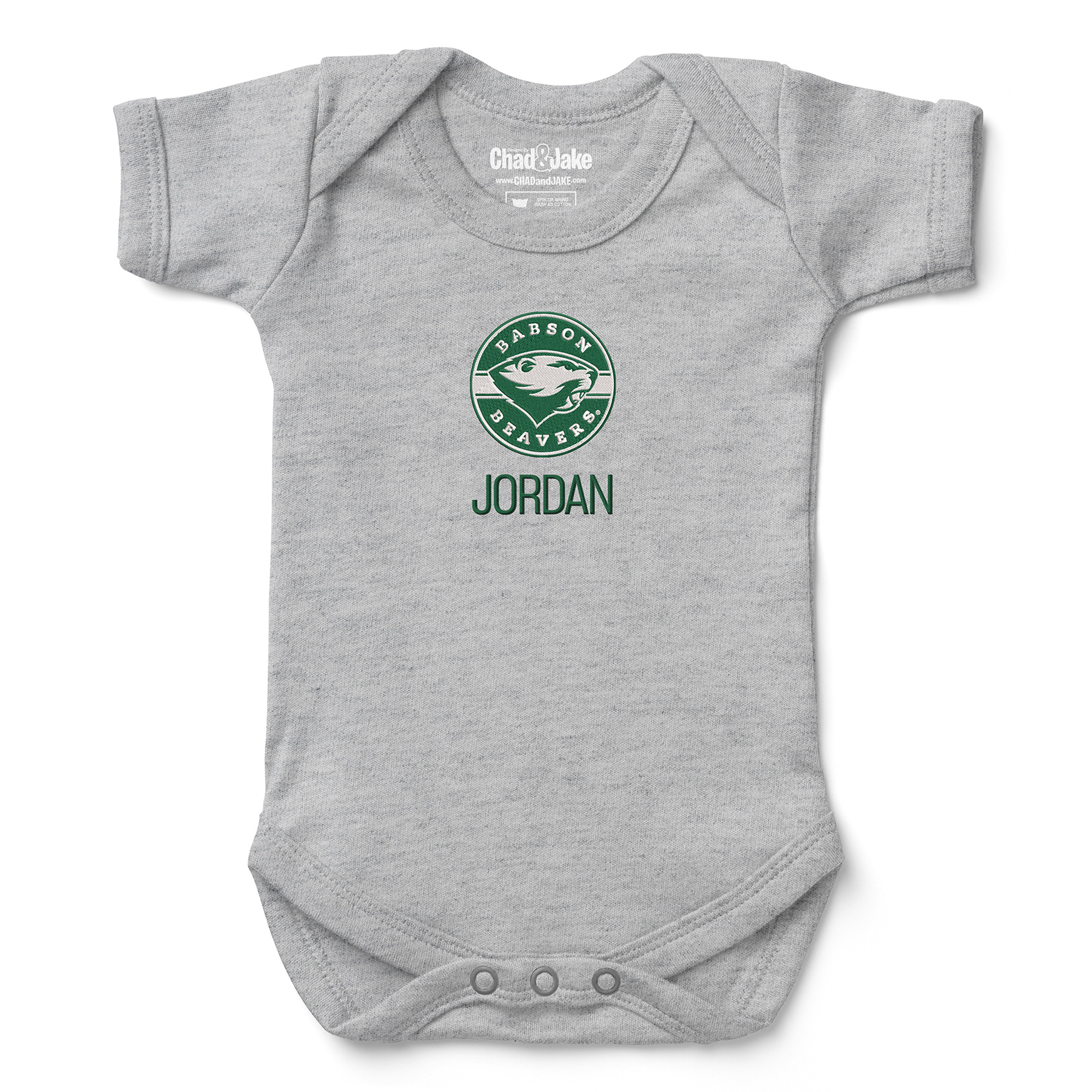 Newborn & Infant Chad & Jake Gray Babson Beavers Personalized Team Logo Bodysuit