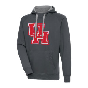 Men's Antigua Charcoal Houston Cougars Big & Tall Victory Pullover Hoodie